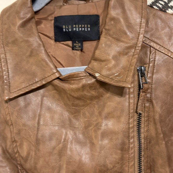 Blu Pepper Vegan Leather Boho Moto Jacket Women’s Large - vintage feel - Picture 9 of 11